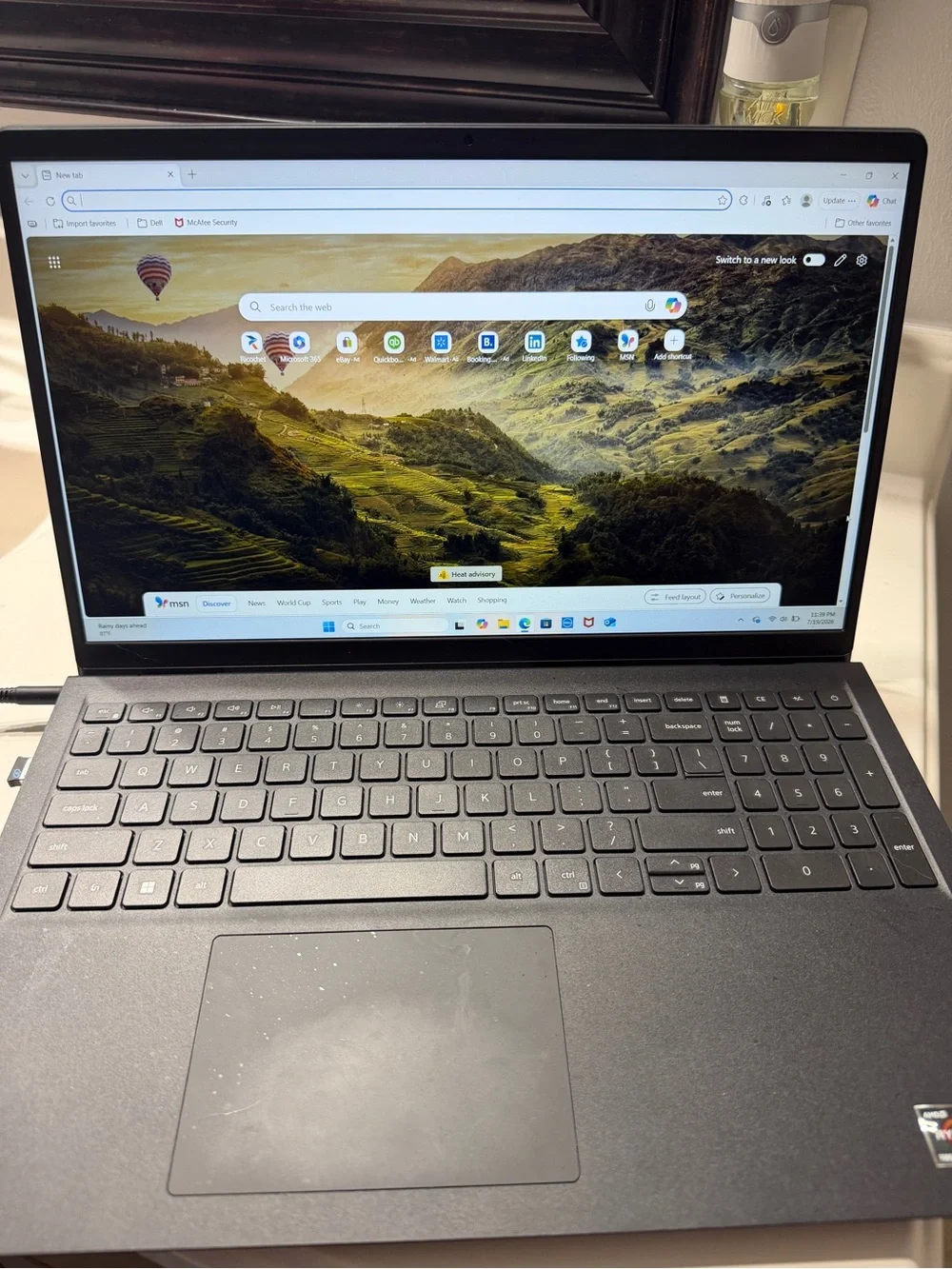 Dell Matte Black Laptop with Center Logo